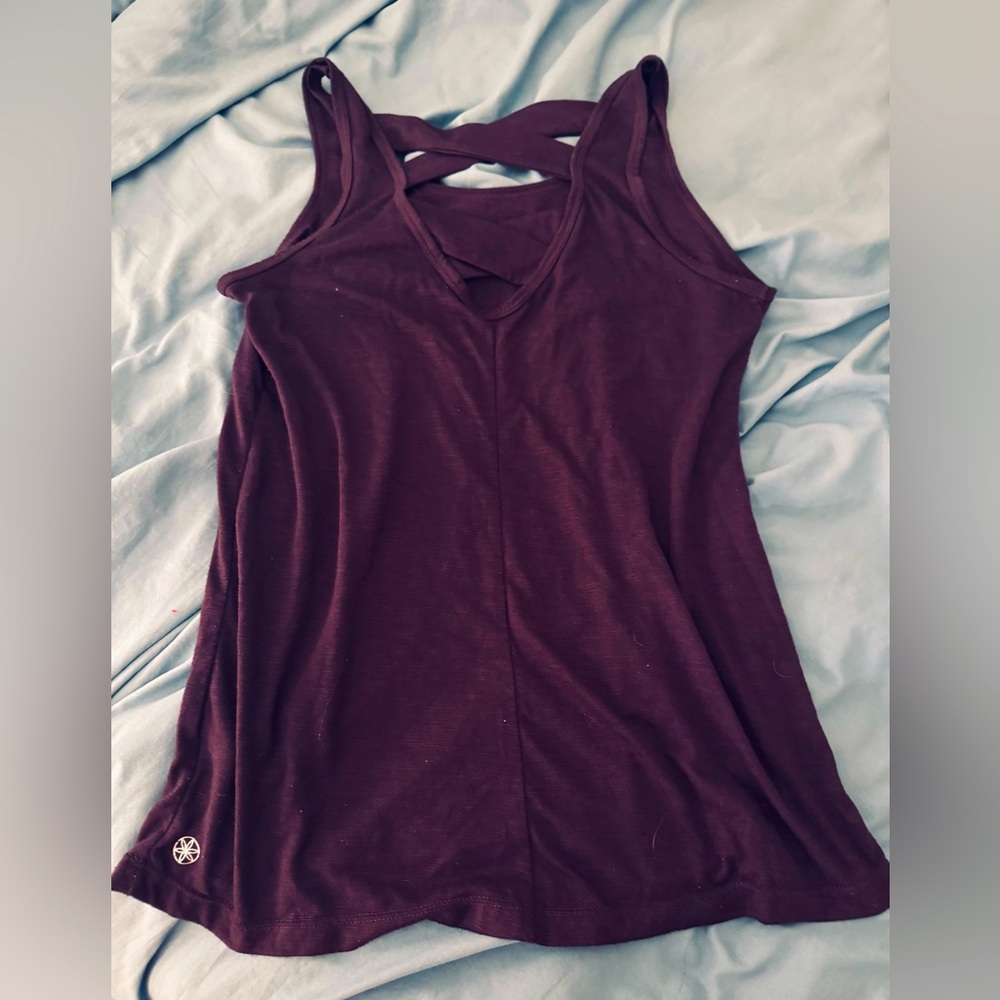 Dark Purple Tank Top w/ Criss Cross Straps Back. Sz Small